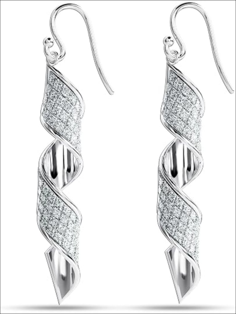 925 Sterling Silver Infinity Knot Twist French Wire Drop Dangle Earrings